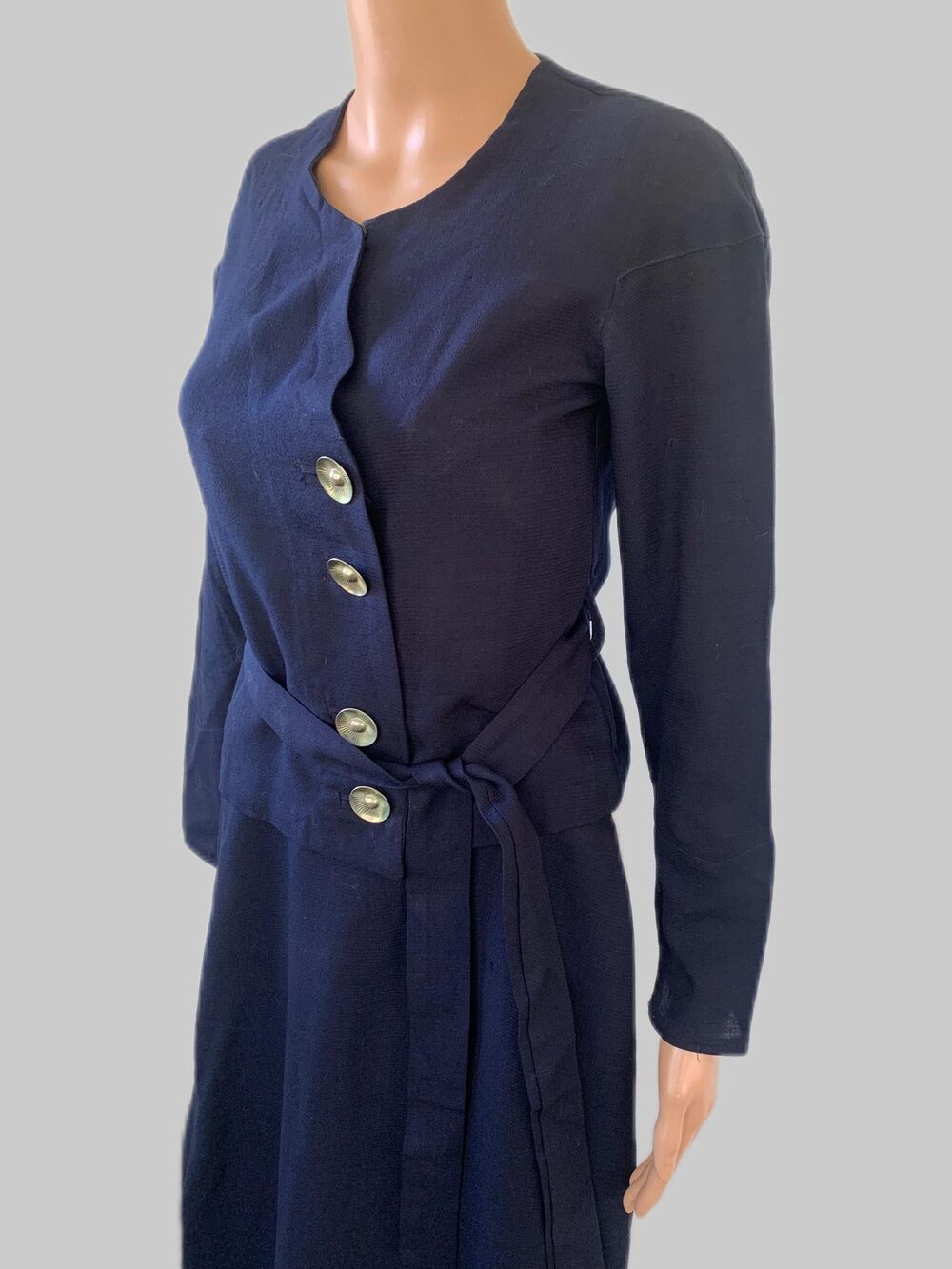 Vintage 40s Skirt Set Dark Blue Goldette S